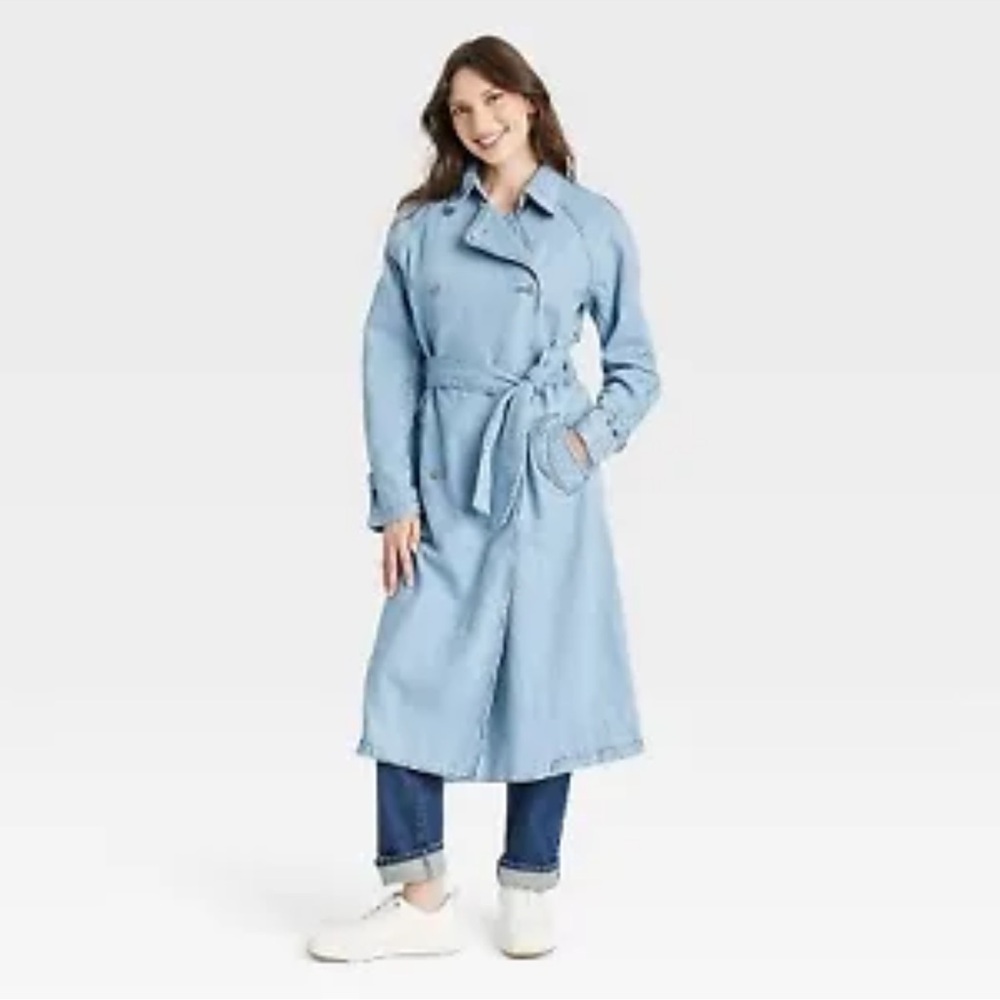 Women's Denim Trench Coat - Universal Thread XL